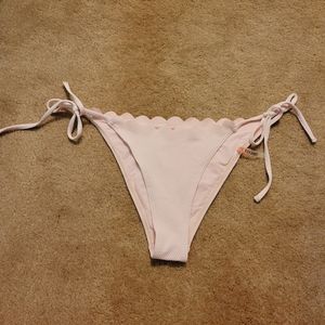 Blush Pink Scalloped Tie Bikini Bottoms